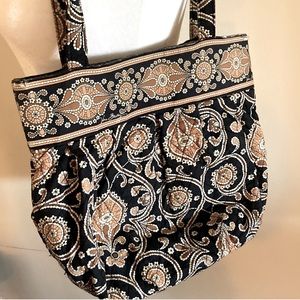 🌻”Vera Bradley” Pretty Purse/Shoulder Bag ~Morgan Cafe Latte Black Tan Brown